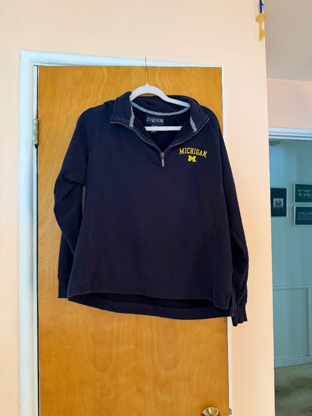 University of Michigan Women's Quarter Zip, Jansport Relaxed Fit, Size XL